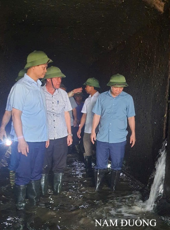 Chủ tịch UBND tỉnh chỉ đạo khẩn trương hoàn thiện trước mùa mưa bão dự án xử lý khẩn cấp sự cố lún, nứt bể xả trạm bơm Văn Thai A và sự cố cống tiêu tự chảy Văn Thai